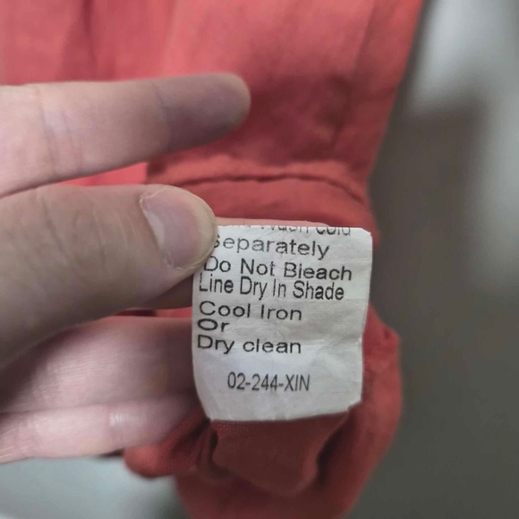 Lungo L'arno 100% Washable Italian Linen Coral Red Tank Top Beach Dress M - Picture 11 of 12